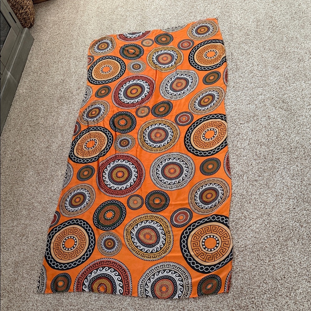 & Other Stories Orange and Black Patterned Scarf